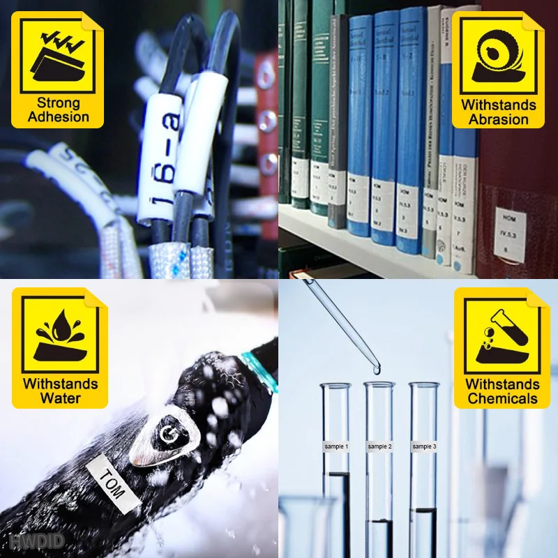 HWDID 45013 Замена кассеты для Dymo D1 производитель этикеток/Лента Черная на белой ленте