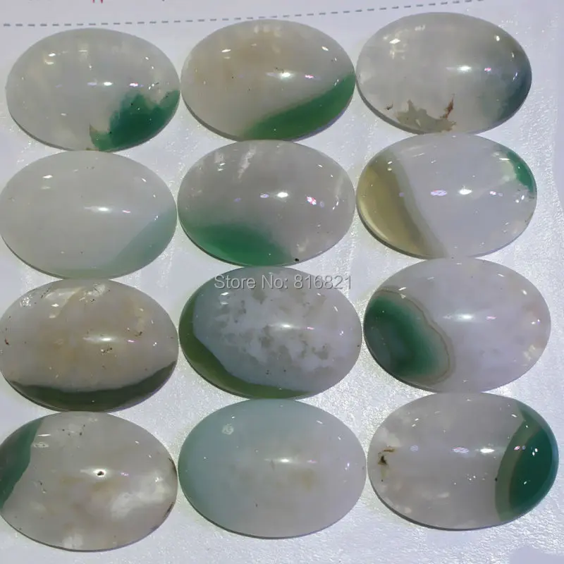 

Овальный кабошон Drusy с зеленым агатом, драгоценные камни с плоской задней поверхностью для изготовления ювелирных изделий «сделай сам», 22 х...