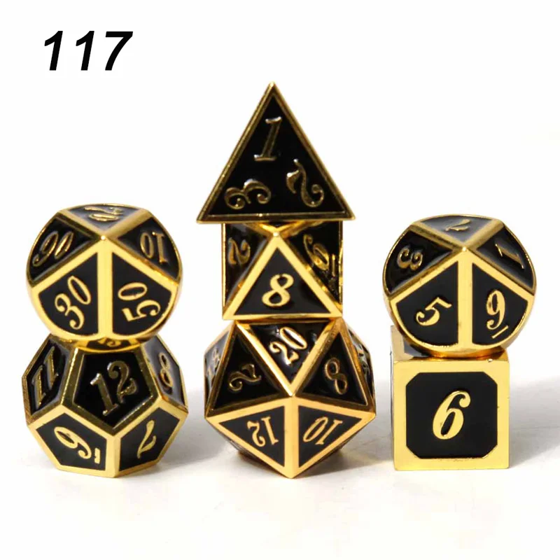 117 Chengshuo игральные кости DND Металл РГП набор многогранных подземелья Дракон d20 10 6 8 12 синий настольные игры цинковый сплав зеленый цифровой рисунок кости - Цвет: 117