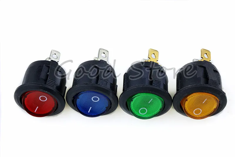 4 шт. 3Pin на включение/выключение автомобиля 220V/12V Круглый Рокер Dot лодка