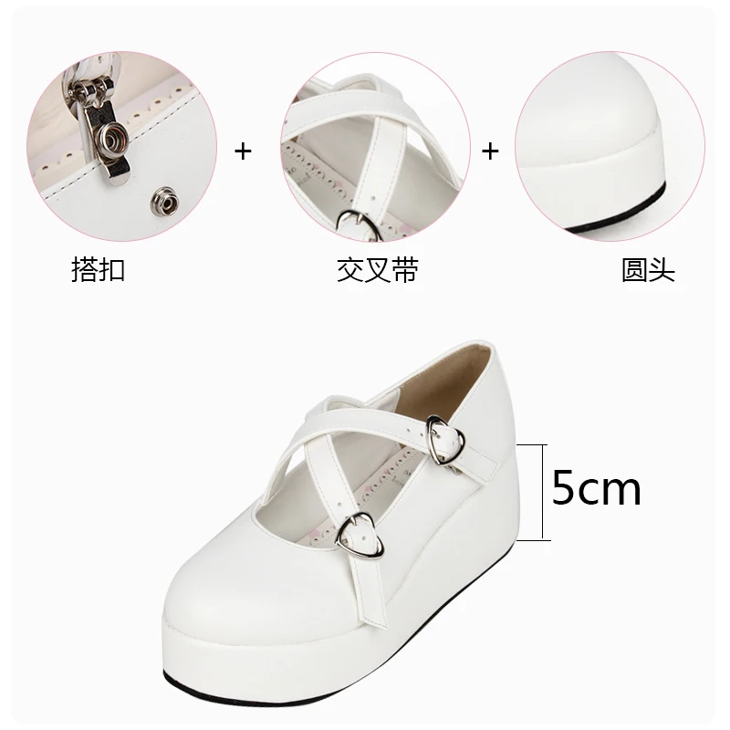 Princess sweet lolita shoes Cross band Lolita muffin thick sole cos cartoon student princess soft pu8562 Обувь