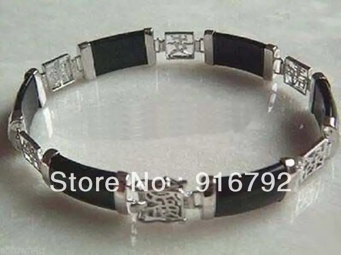 

free P&P FASHION Black stone Bracelet 7.5"