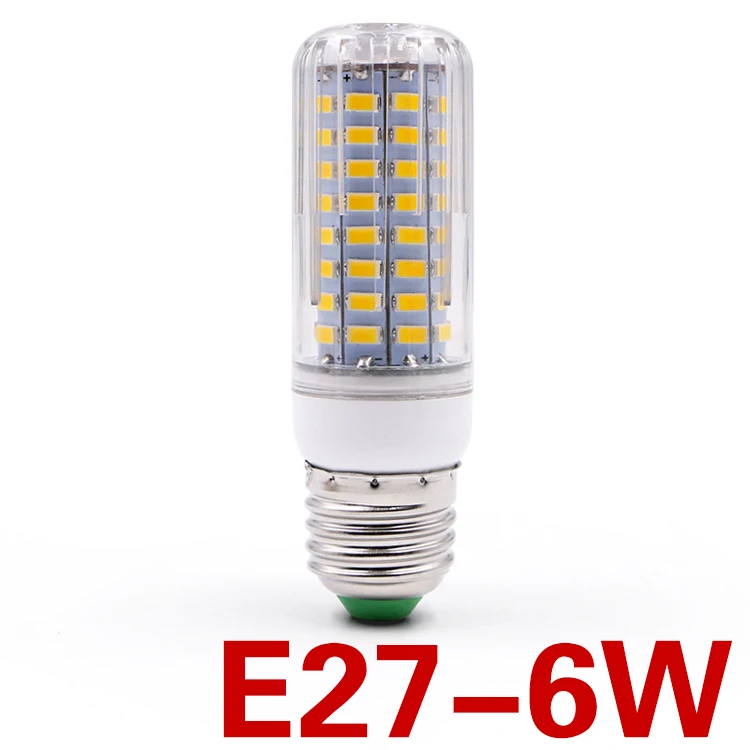 E27 6W EnwYe E27 E14 Светодиодный светильник-кукуруза, настоящая мощность, 9 Вт, 12 Вт, SMD2835, 220 В, 240 в, кукурузная лампа, люстра, свеча, светодиодный светильник для украшения дома - Испускаемый цвет: E27 6W