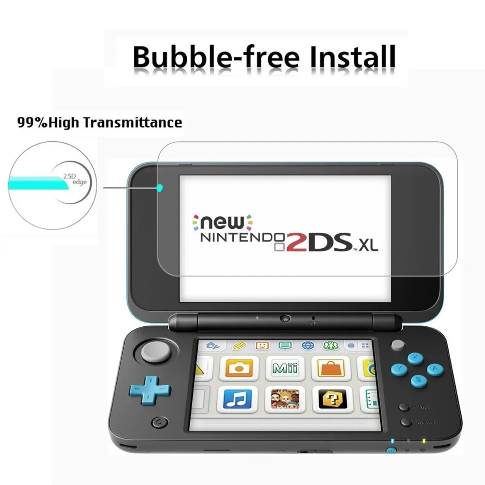 Tempered Glass Top LCD Screen Protector HD Clear Crystal Buttom LCD Screen Protective Filter for New Nintendo 2DS XL New 2DS LL images - 6