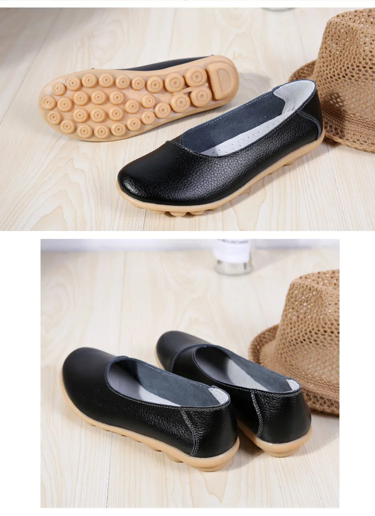 Plus size 11/12 ladies slip on loafers shoes woman trendy summer female flats white genuine leather shoes