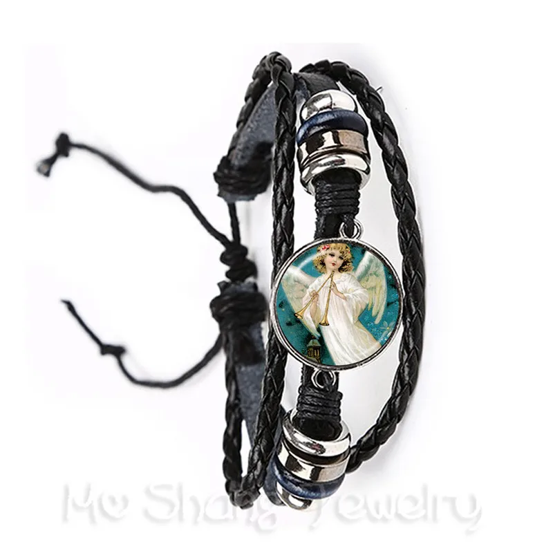 2018 Новый рождественский кожаный браслет с ангелом милый мультяшный