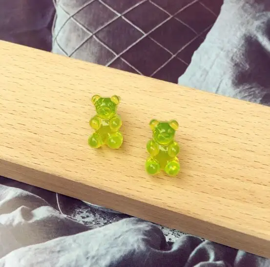 Прекрасный ручной Цвет Фул Ins Стиль Носки с рисунком медведя из мультика серьги