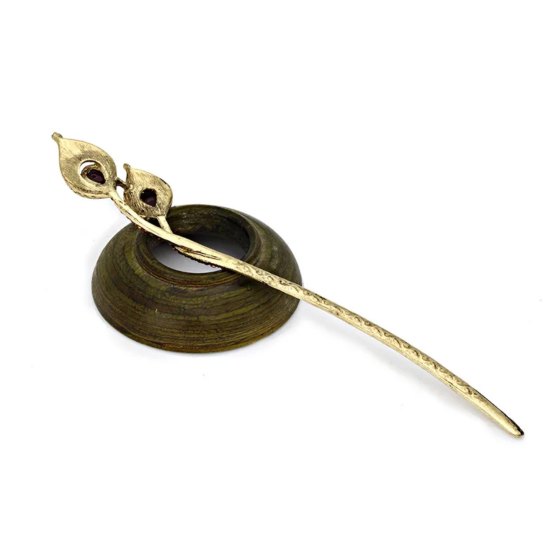 Шпилька для волос Стразы в стиле ретро с цветком лилии и кисточкой модные