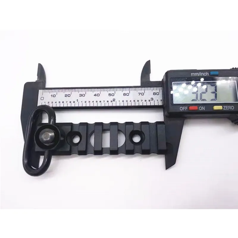

Tactical Riflescope Rail QD Push Button Sling Swivel Mount KeyMod 6 Slot Rail Section featuring a Standard QD Swivel Socket
