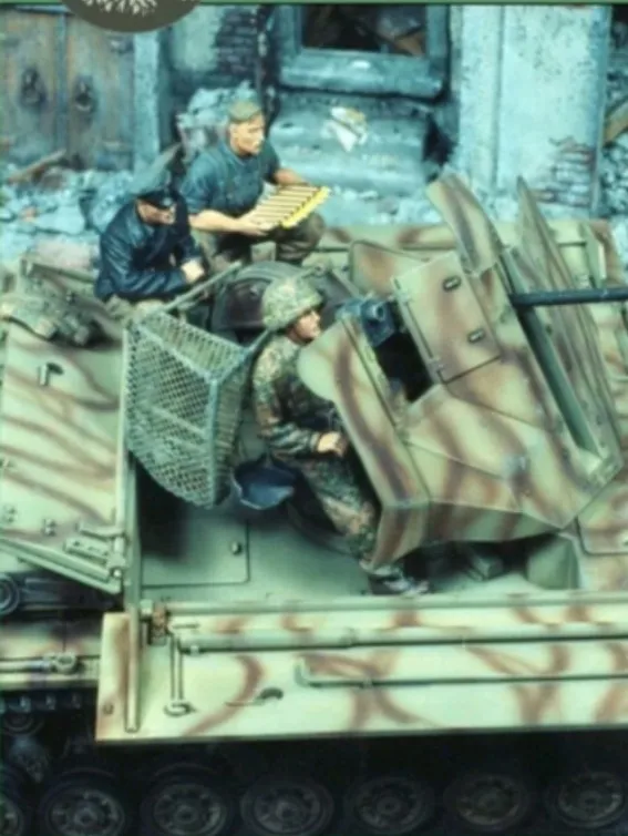 1/35 весы немецкая бронированная модель для ПВО 3 человек Миниатюрные модели из