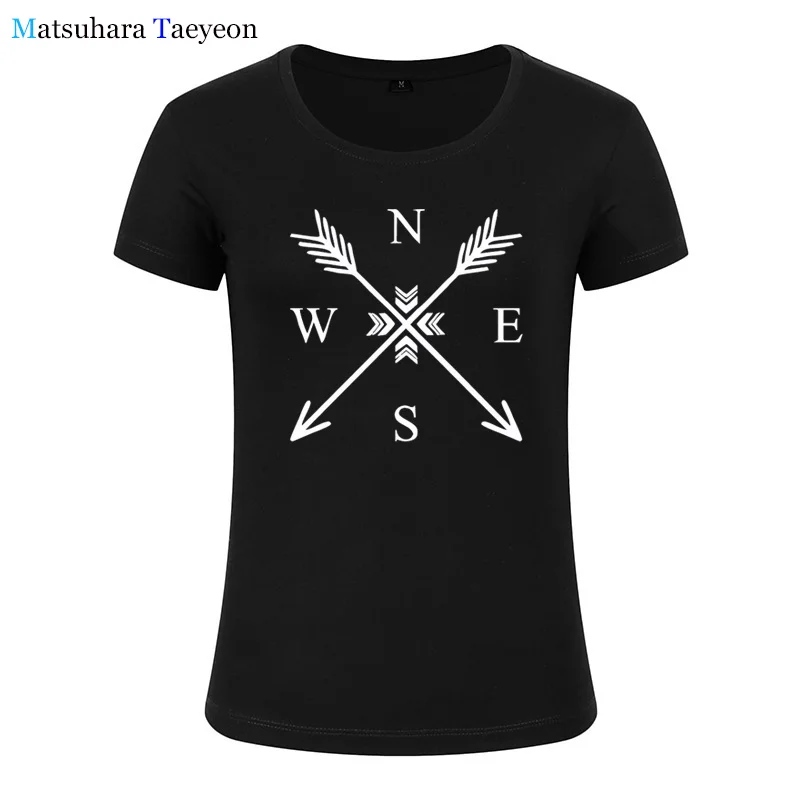 Женская футболка модная одежда стрела компас морская навигация женская топ с