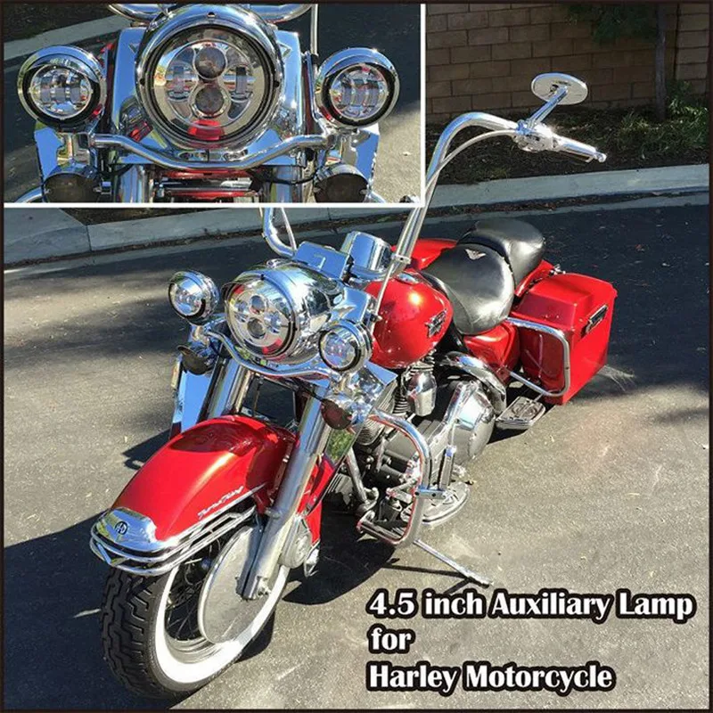 Светодиодная дополнительная противотуманная фара для Harley 2 шт. хромированные