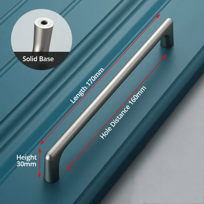 Pearl Nickel 160mm NAIERDI цинковый сплав жемчужно-серая золотая для шкафа ручки твердые ручки ящика кухонный шкаф двери тянет оборудование для обработки мебели - Цвет: Pearl Nickel 160mm