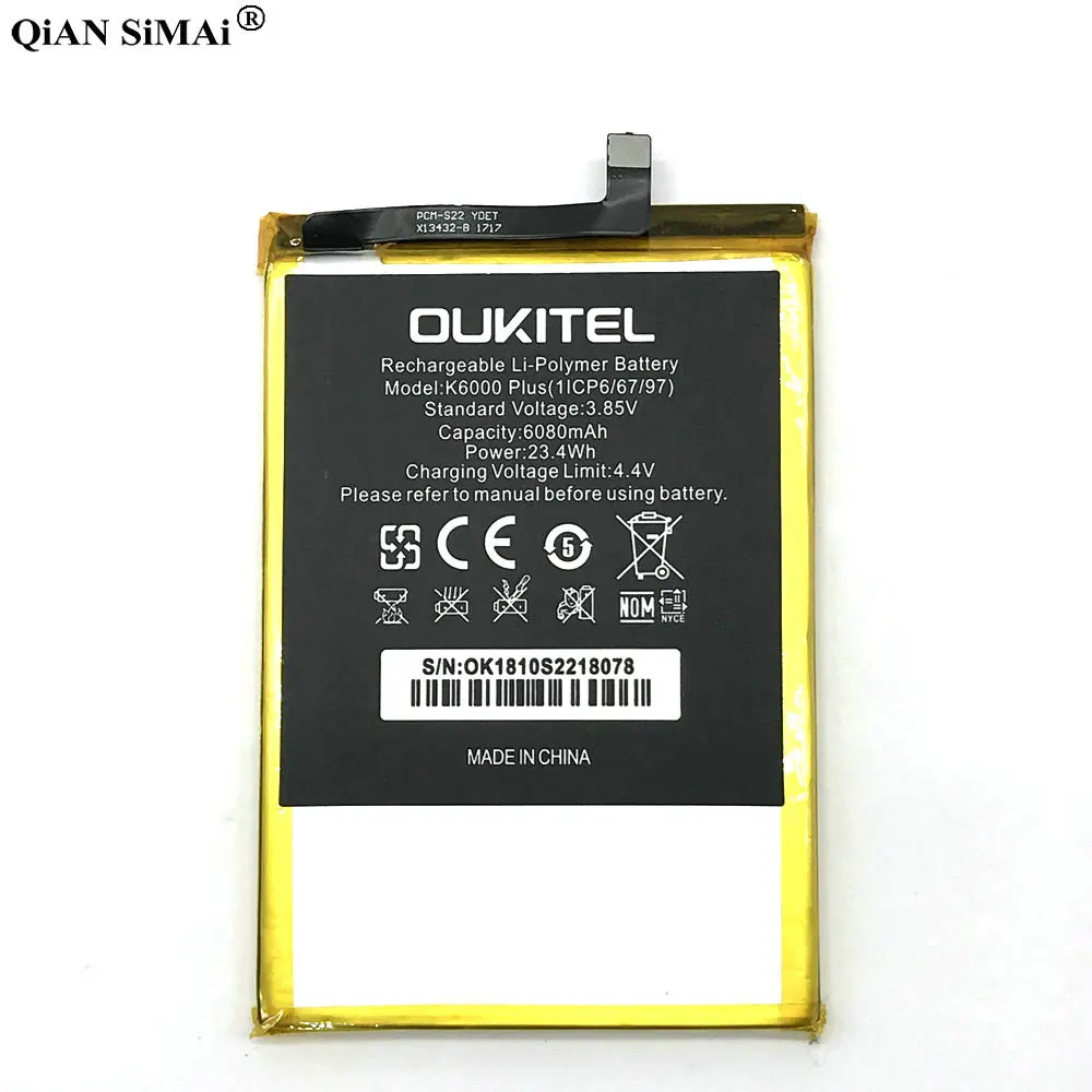 New High Quality K6000 Plus 6080mAh battery For Oukitel phone + Tracking number | Mobile Phone Batteries