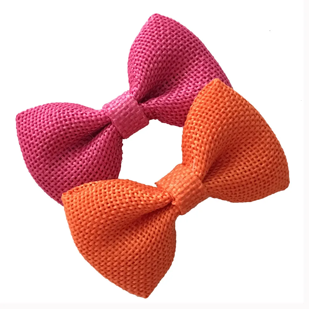 2 8-дюймовые банты для волос из мешковины с зажимами тканевые заколки девочек