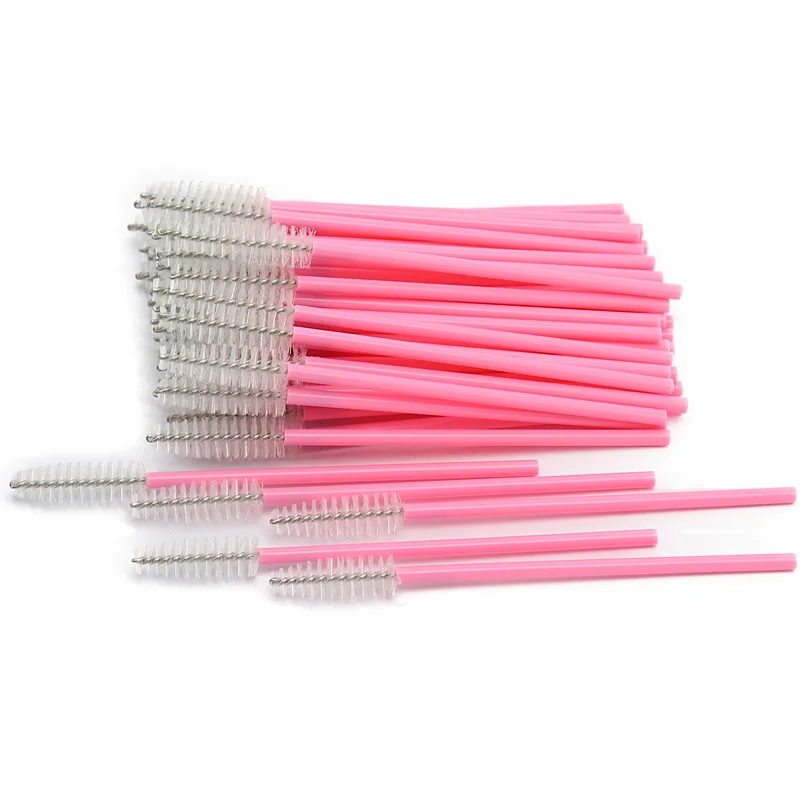 02 White 50pcs 50 шт., кисть для ресниц, цветные одноразовые палочки для туши, аппликатор, кисти для макияжа, наращивание ресниц, аксессуары для макияжа - Handle Color: 02 White 50pcs