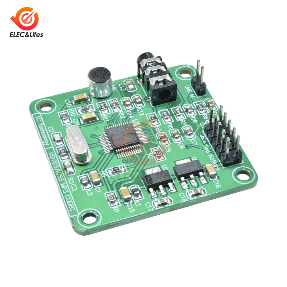 VS1053 MP3 SPI модуль макетной платы с бортовым чипом AMS-1117 функция записи OGG