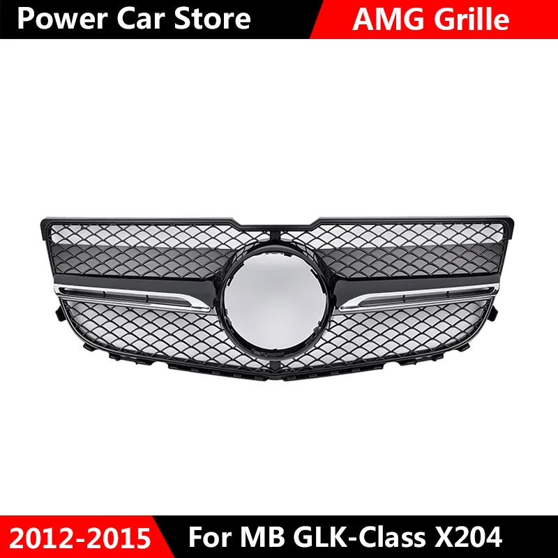 Black Without Hole AMG стильная решетка для X204 части кузова передняя средняя решетка для Mercedes GLK AMG класс X204 SUV Автомобильная решетка 2012- год - Цвет: Black Without Hole