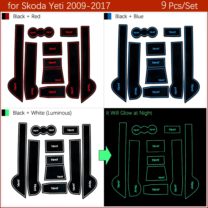 Противоскользящая резиновая ворота Слот Кубок мат для Skoda Yeti Kodiaq Karoq 2010 2011 2012 2013 автомобильные аксессуары наклейки