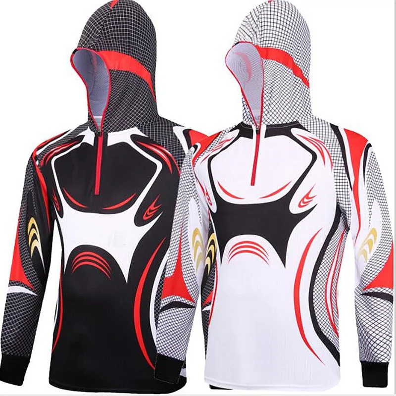 New Outdoor sport mens fishing clothes breathable quick dry Anti UV 40+ Anti-mosquit long sleeve hooded women fishing Shirts