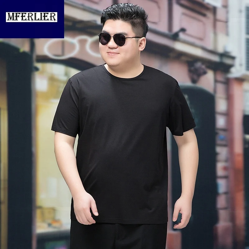 Мужские черные футболки: однотонный топ с коротким рукавом Летняя дышащая