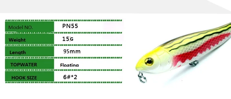 Приманка для рыбалки карандаш stickbaits bait 95mm15g isca искусственная для рыбалки кривошипная жесткая приманка верхний поверхностный карандаш 3D eyeCarp
