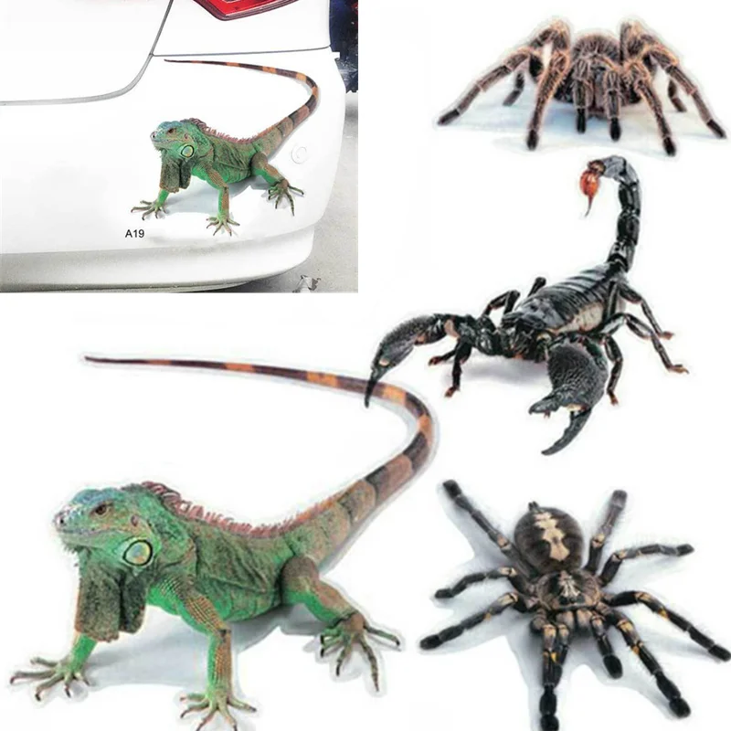 Авто Стайлинг 3D автомобиля Стикеры Животные бампер паук Gecko скорпионов для Volvo S40