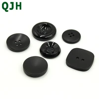 top quality round 4 hole suit buttons resin black menwomen coat button trench clothing overcoat buttons diy clothing accessorie
