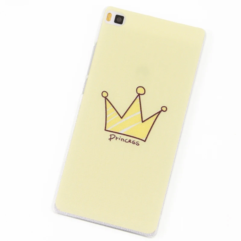 Cuptakes Transparent Hard Case for Huawei Ascend P8 Cover 5.2 luxury black Brand coque Pink Princess Phone Cases Cute Girl |