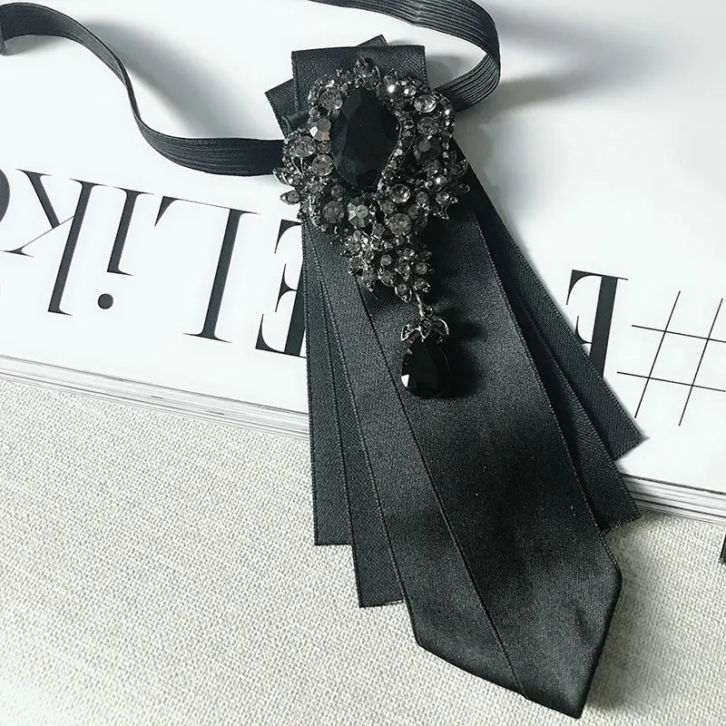 Rhinestone Bow Tie Британская женская рубашка лента Боло галстук-бабочка галстук-платок индивидуальный ручной работы мужской свадебный костюм вечерние галстук с кристаллами Стразы галстук-бабочка - Цвет: Rhinestone Bow Tie