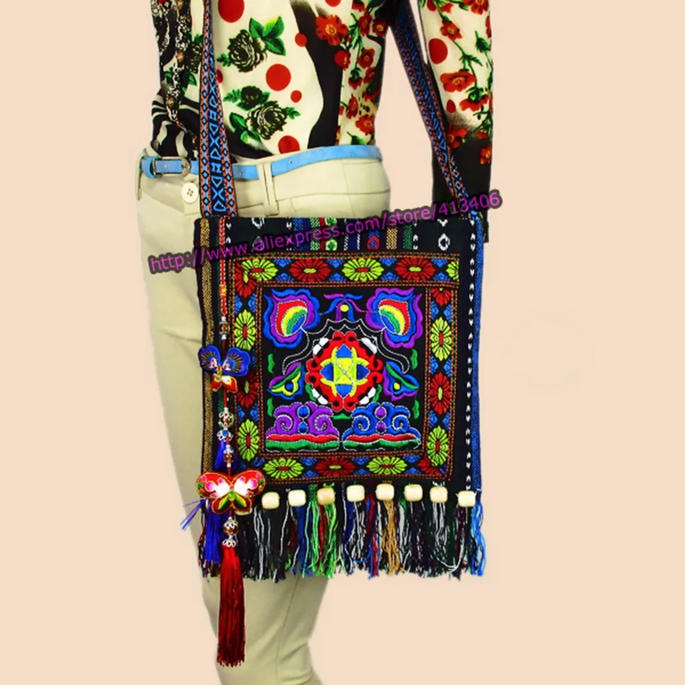 Бесплатная доставка 2 шт. винтажная сумка через плечо Hmong в этническом и тайском