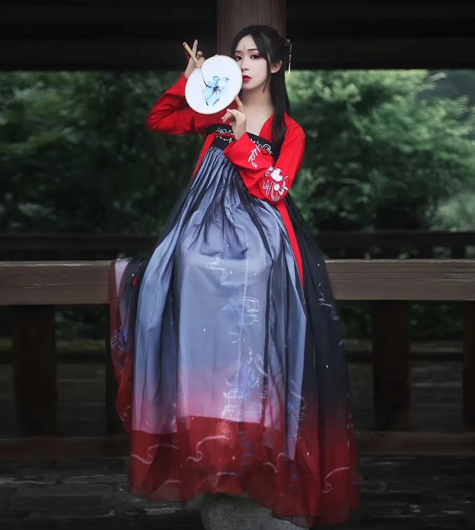 Hanfu костюм для китайских танцев, традиционный сценический наряд для певцов, женское Старинное платье, народный фестиваль, одежда для выступлений DC1133