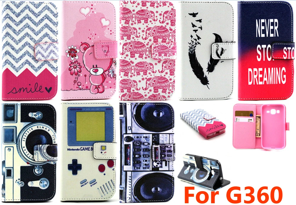 For Samsung Galaxy G360 Case PU Leather Flip Core LTE G3608 Cover Cell Phone Wallet |