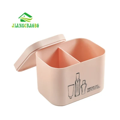 S Pink 2 Grid Коробка для хранения косметики, Настольный пульт дистанционного управления, отделочная коробка, пластиковая простая Туалетная коробка, настольные украшения, губная помада, ящик для хранения мусора - Цвет: S Pink 2 Grid