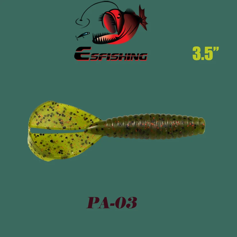 Esfishing приманки, новинка, двойной хвост, Крау, 90 мм, 6,4 г, 8 шт., приманка для рыбалки, мягкие приманки, Leurre, soule, аксессуары для ловли карпа - Цвет: PA03