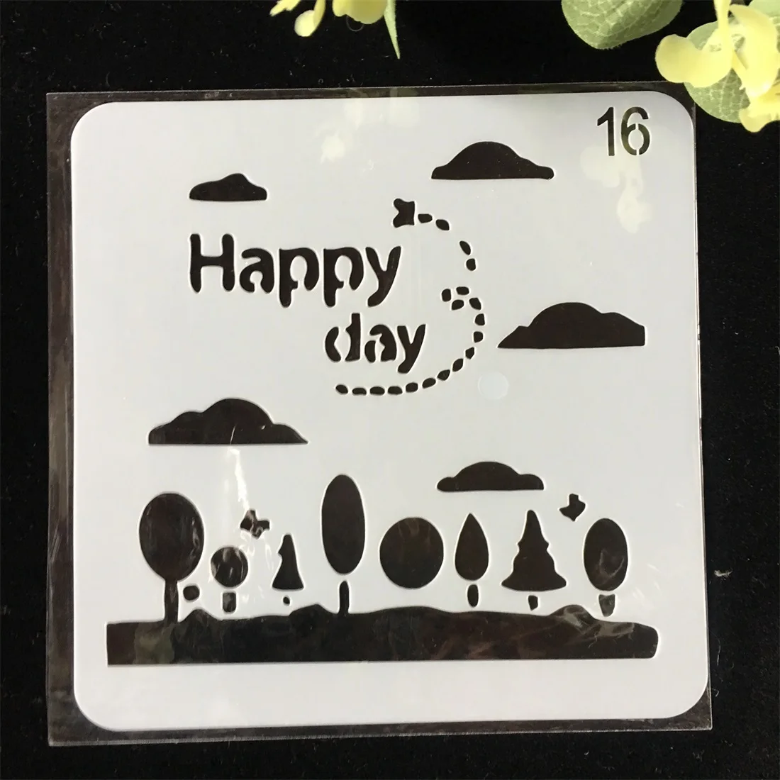 

1 шт. 15 см Happy Day DIY трафареты для наслоения настенная живопись раскраска для скрапбукинга тиснение декоративная открытка для альбома шаблон
