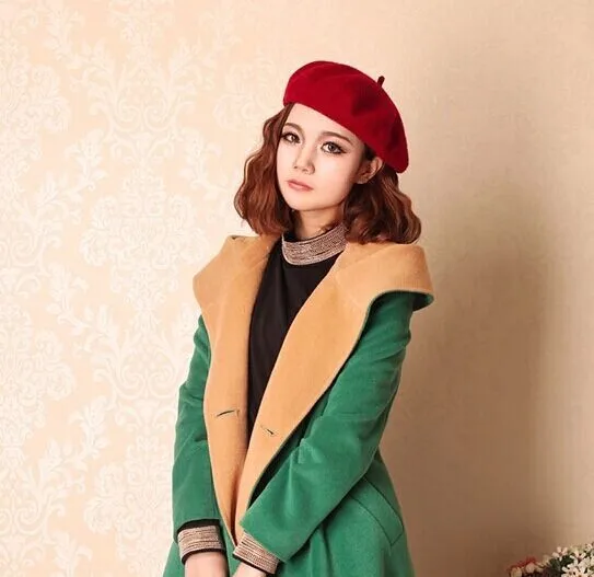 32 цвета лидер продаж модный новый женский берет из смешанной шерсти зимняя