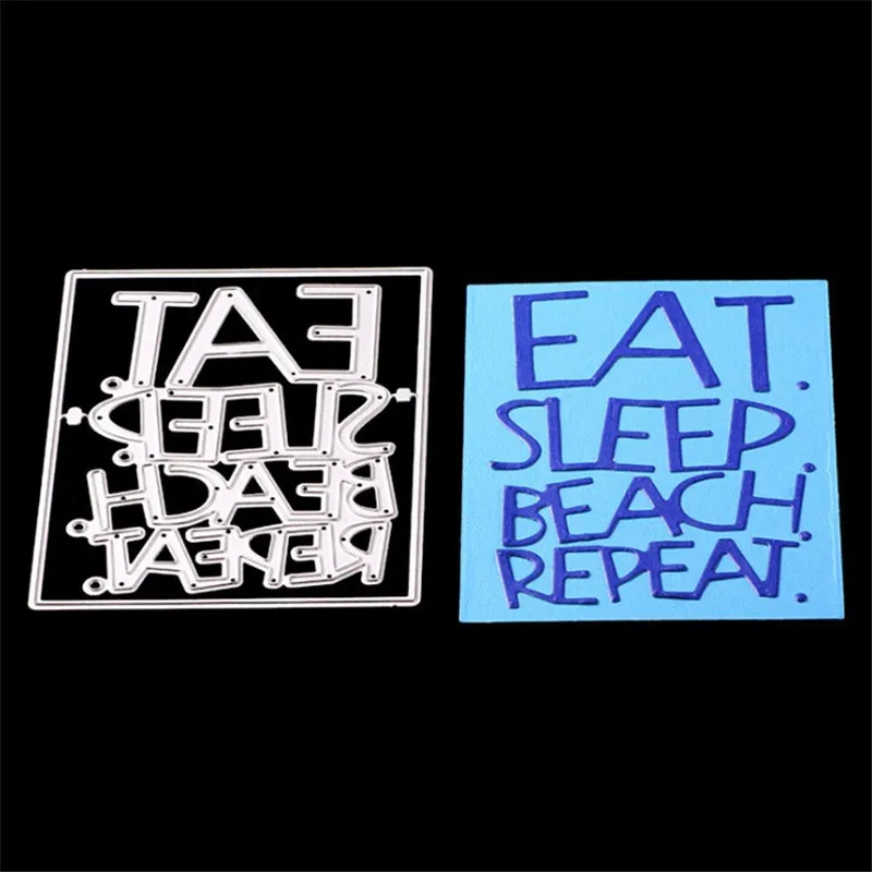 Металлические штампы Eat sleep beach для скрапбукинга тиснения вырезанные трафареты