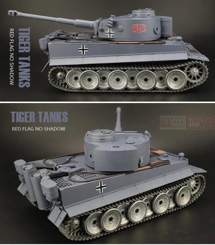 Henglong1/16 Немецкий основной боевой танк Tiger I модель танка синяя конечная металлическая Версия с 2,4G RC звук дыма металлические шестерни треки