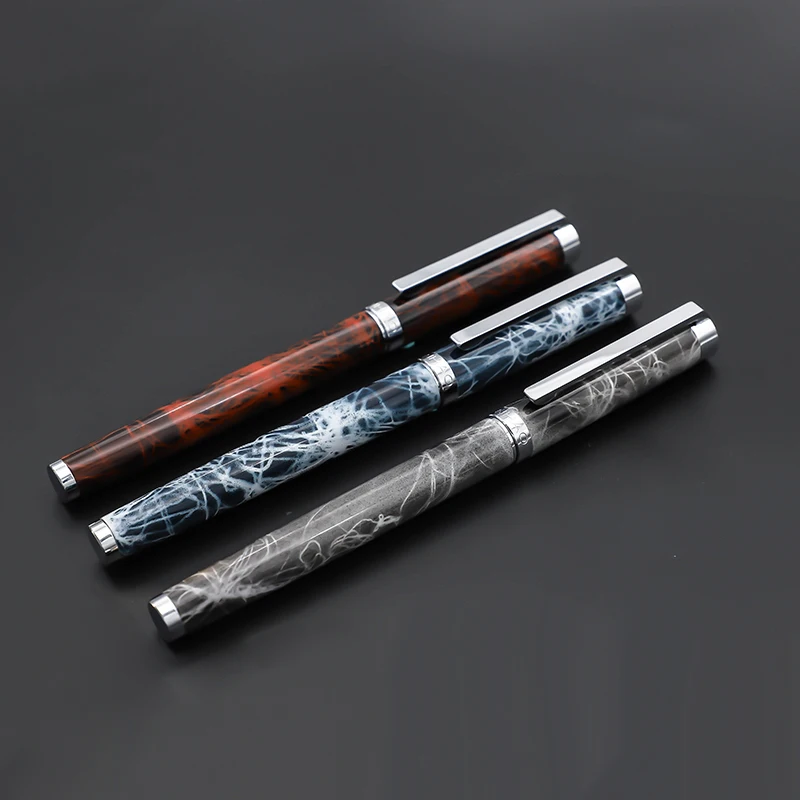 Роскошный металлический Серебряный зажим перьевая ручка Jinhao 1 шт./лот F Nib 0 5 мм