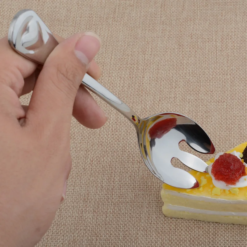 1 шт. нержавеющая сталь Западная посуда салат вилка ложка Сердце Декор