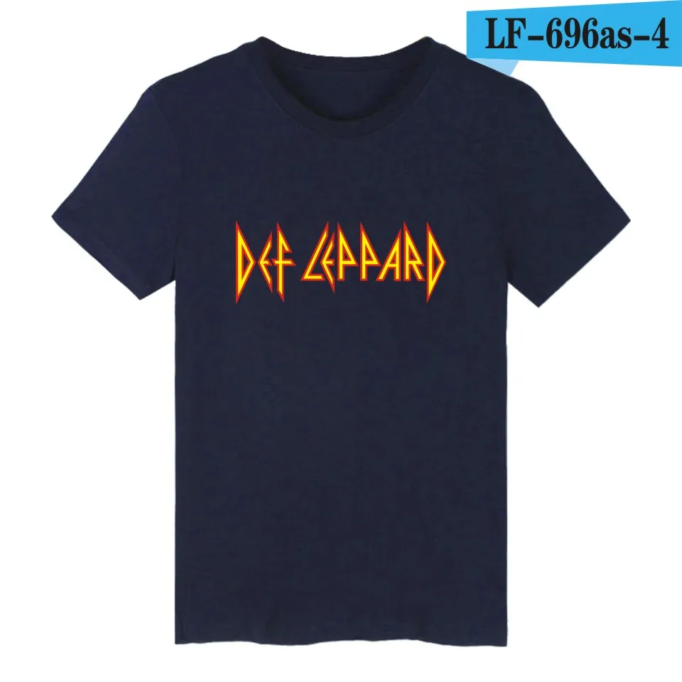 Новое поступление, Def leppard, рок-н-ролл, длинная футболка, хип-хоп, футболка с коротким рукавом и классическая Панк-музыка, футболки - Цвет: navy blue