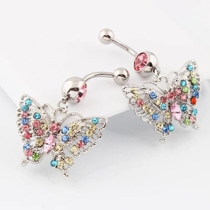 Кольца для пупка с бабочкой кольца модные ювелирные изделия пирсинга тела