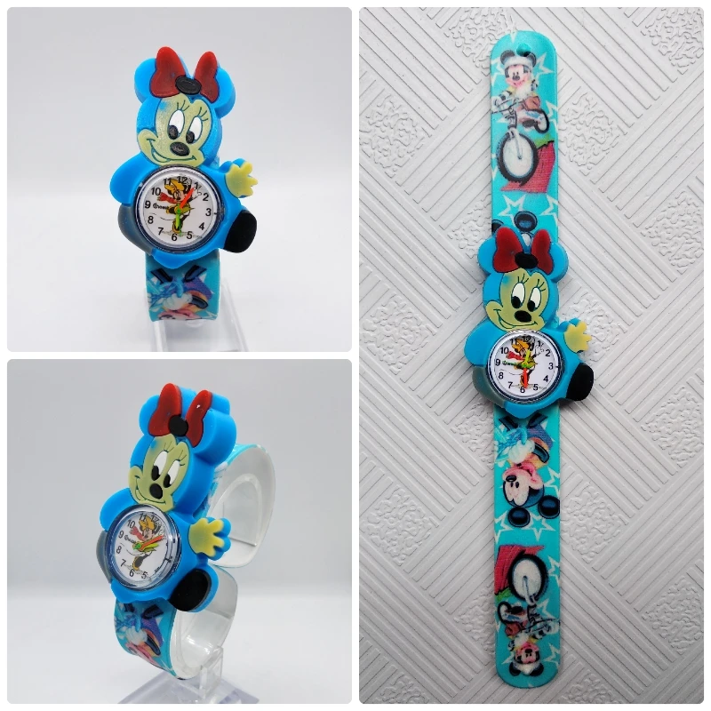 Красивые часы для девочек детские розовые с рисунками из мультфильмов цветные