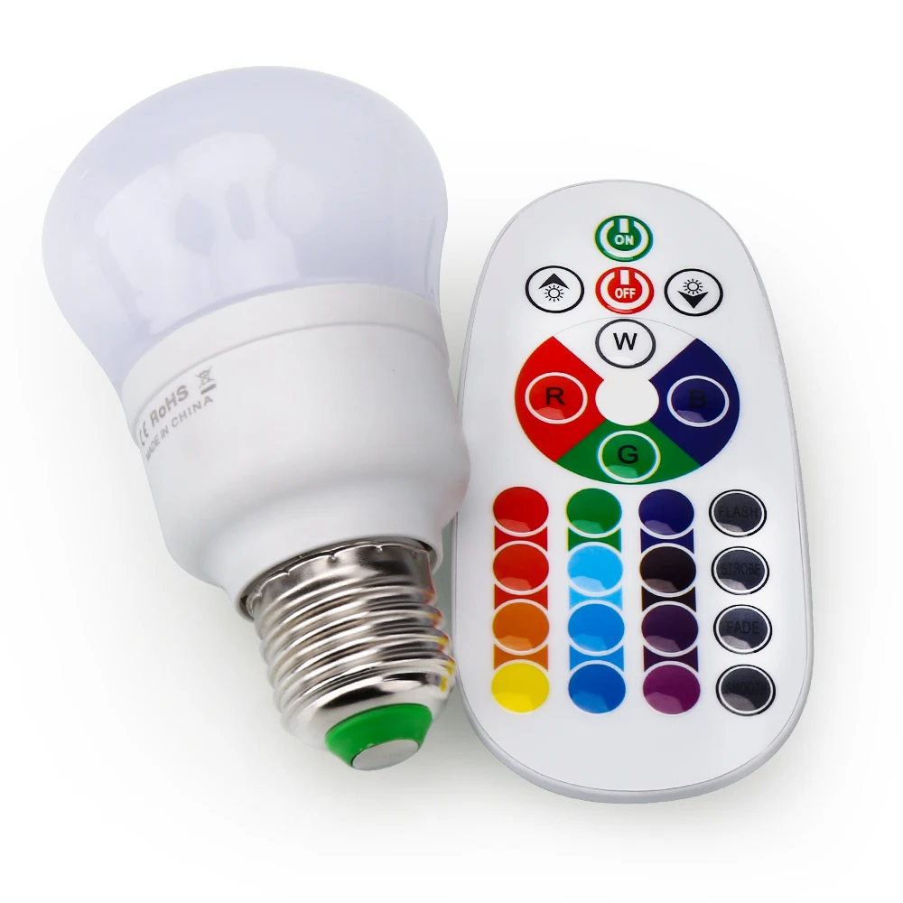 

E27 RGB LED Bulb Lamp 5W 10W Magic Holiday Novelty Home Decoration RGB Lighting+IR Remote Control 16 Colors