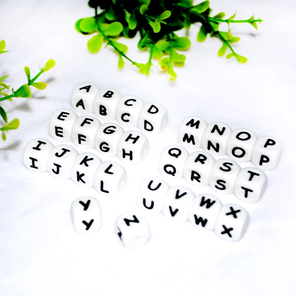 Happyfriends 20 шт DIY силиконовые английские буквы пищевой браслет из бисера Детские