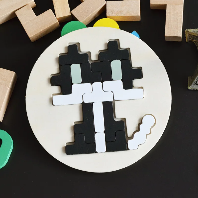 Монтессори Развивающие деревянные игрушки для детей раннего обучения 3D Пазлы