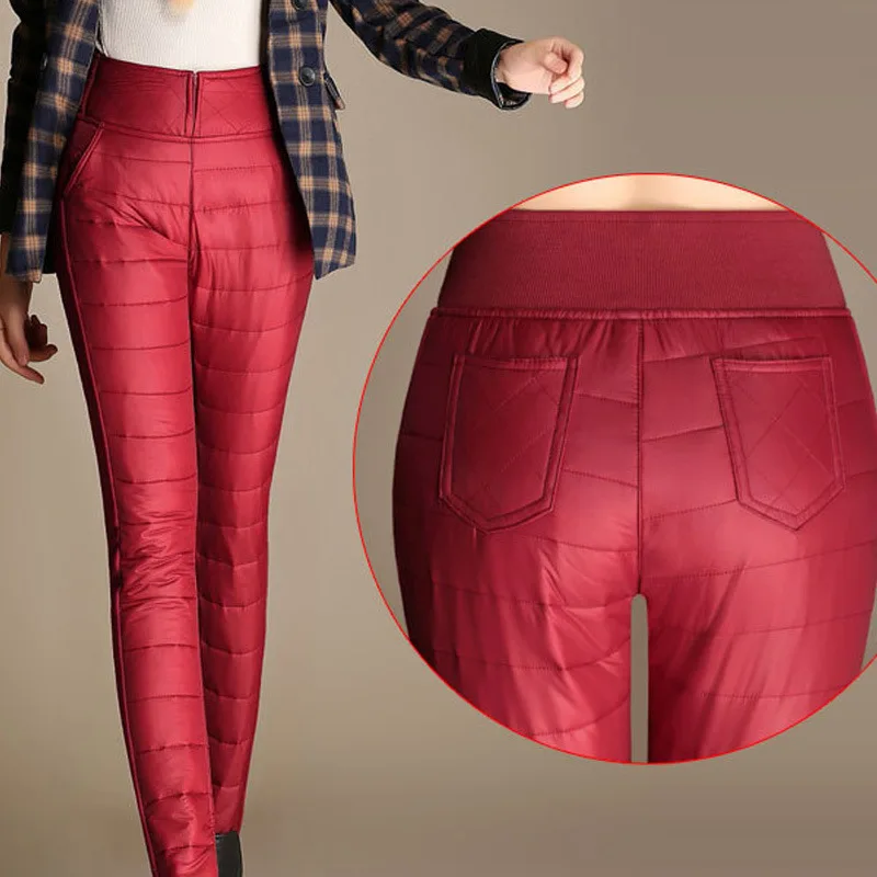 Женские брюки зима 2019 повседневные облегающие плотные теплые верхняя одежда с