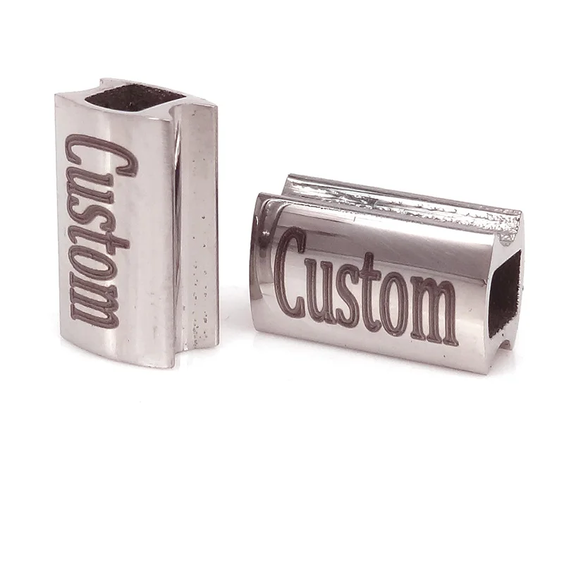 Silve A Engrave Logo Заказной прямоугольник бисер с логотипом, клиент гравировка бисера Fit браслет на заказ ювелирные изделия DIY нержавеющая сталь застежка бусины 4 цвета - Цвет: Silve A Engrave Logo