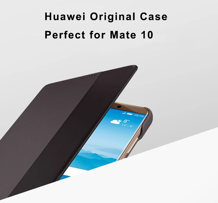 Официальный чехол-книжка для huawei mate 10 10 Pro, умный чехол из искусственной кожи с окошком для телефона huawei mate 10 Funda